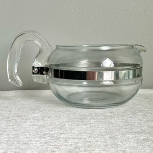 Pyrex Clear Glass Carafe with Silver Accent